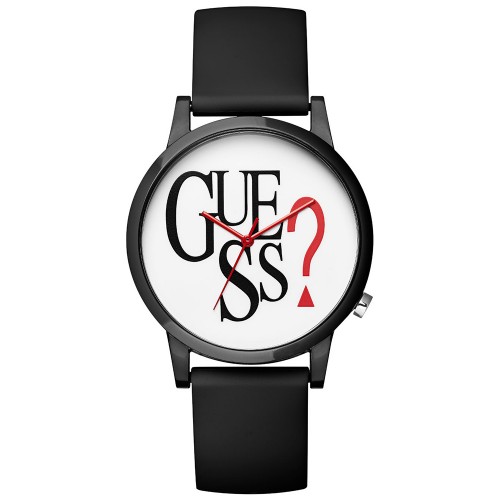 GUESS Black Rubber Strap V1021M1
